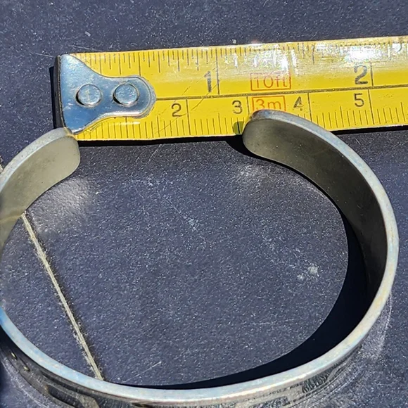 Vintage old sterling silver Native American Mexican? cuff bracelet ename… - Picture 7 of 8